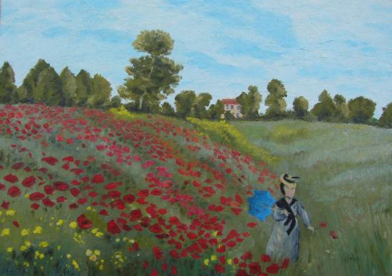                 les coquelicots, d'après Monet